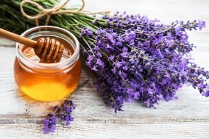raw lavender and honey to be used for organic skincare products made with love and intention
